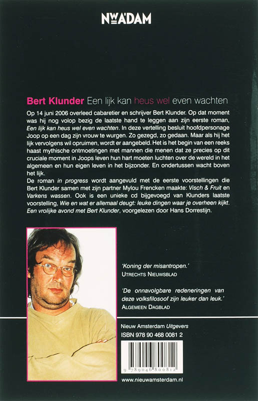 Achterkant van Een lijk kan heus wel even wachten