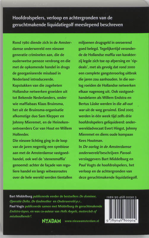 Achterkant van De oorlog in de Amsterdamse onderwereld