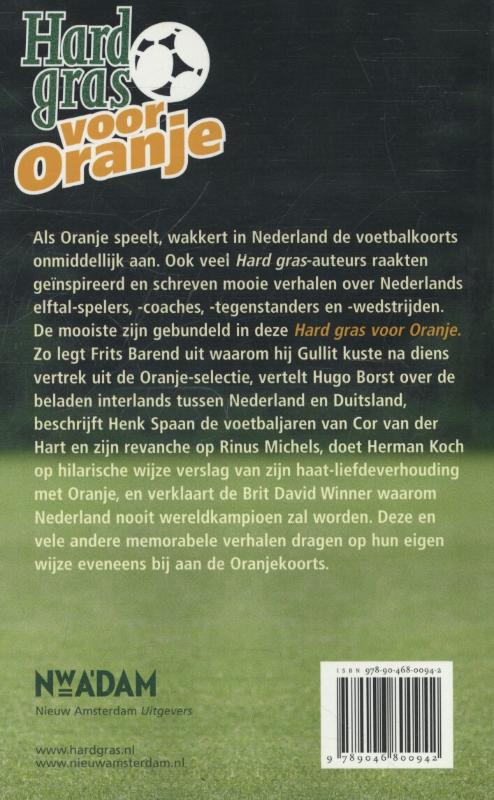 Achterkant van Hard gras voor Oranje