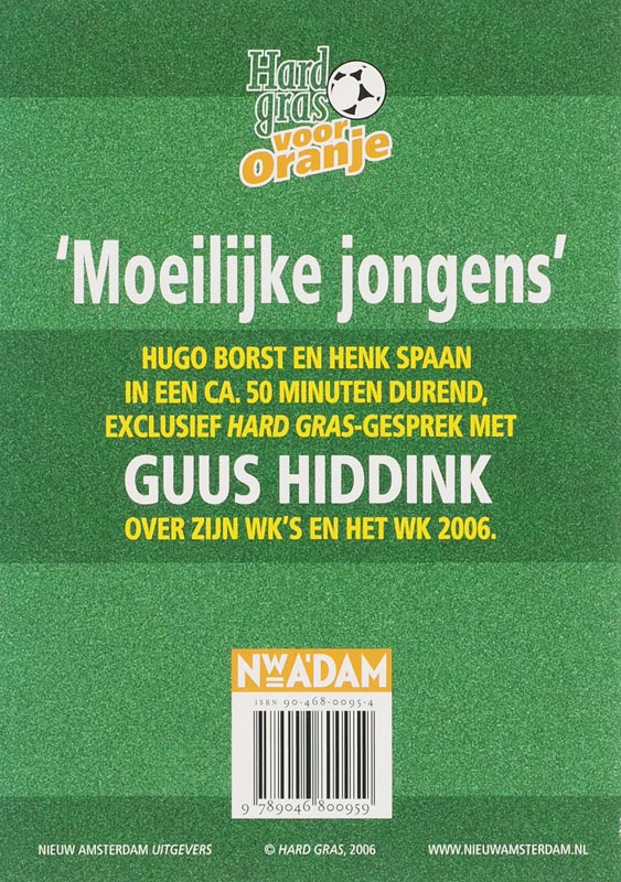 Achterkant van Hard gras voor Oranje