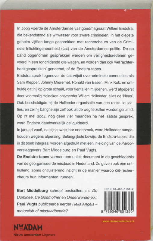 Achterkant van De Endstra-tapes