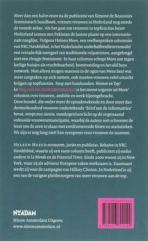 Achterkant van Weg met het deeltijdfeminisme!