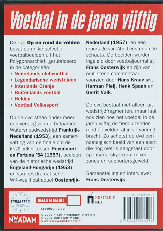 Achterkant van Voetbal in de jaren vijftig