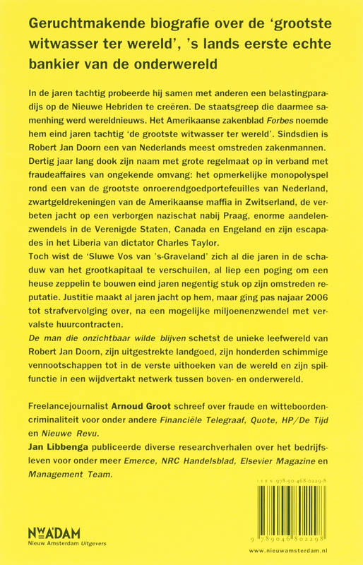 Achterkant van De man die onzichtbaar wilde blijven