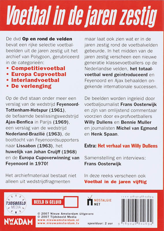 Achterkant van Voetbal in de jaren zestig