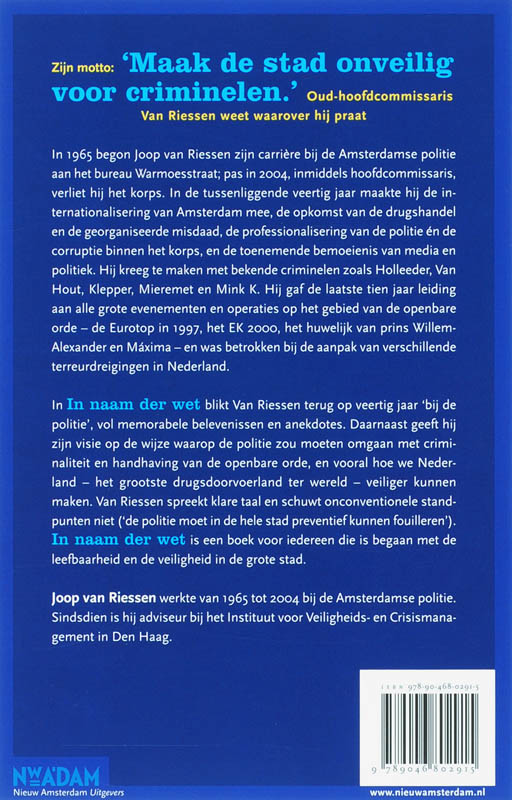 Achterkant van In naam der wet