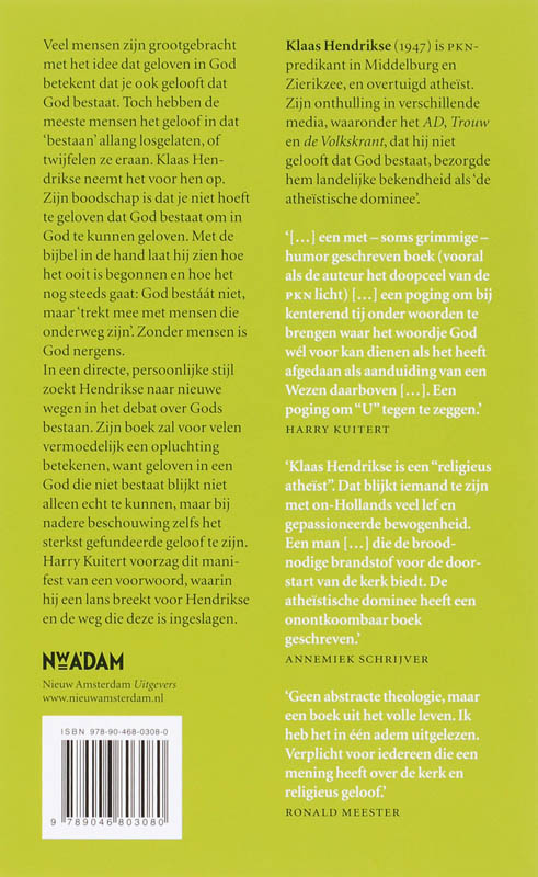 Achterkant van Geloven in een God die niet bestaat