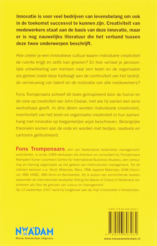 Achterkant van Creativiteit en innovatie