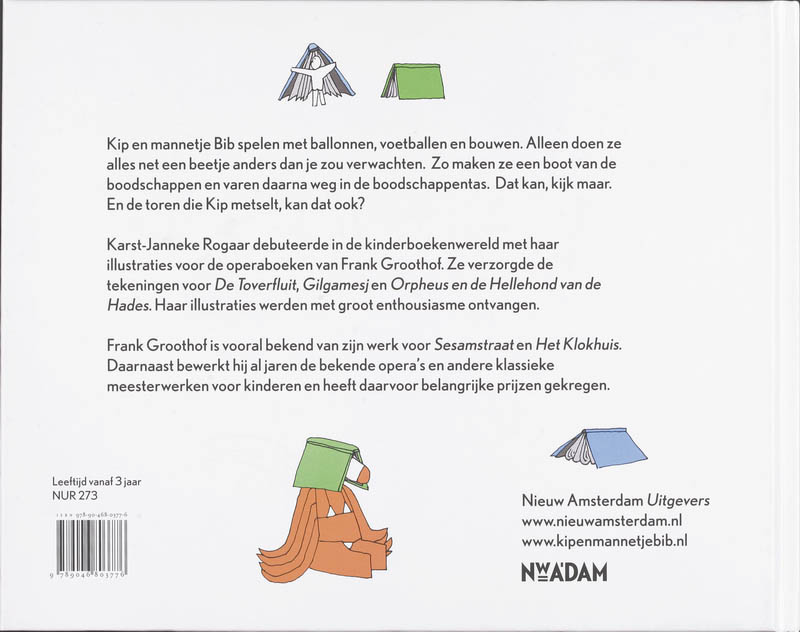 Achterkant van Kip en mannetje Bib