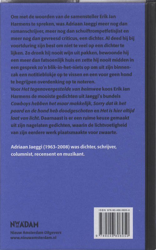 Achterkant van Het tegenovergestelde van heimwee