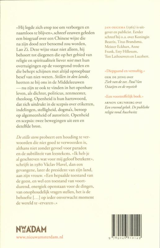 Achterkant van De stille stem