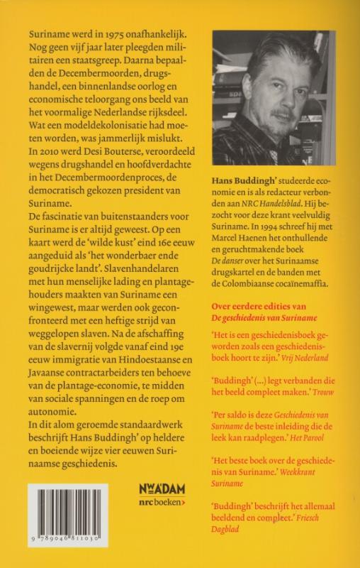 Achterkant van De geschiedenis van Suriname