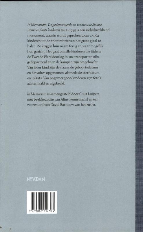 Achterkant van In memoriam