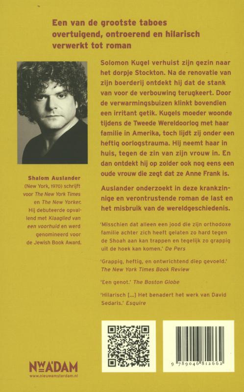 Achterkant van Anne Frank leeft en woont op zolder