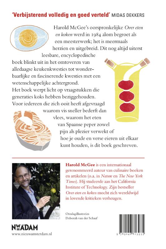 Achterkant van Over eten en koken