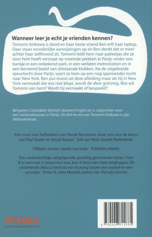 Achterkant van De drie levens van Tomomi Ishikawa