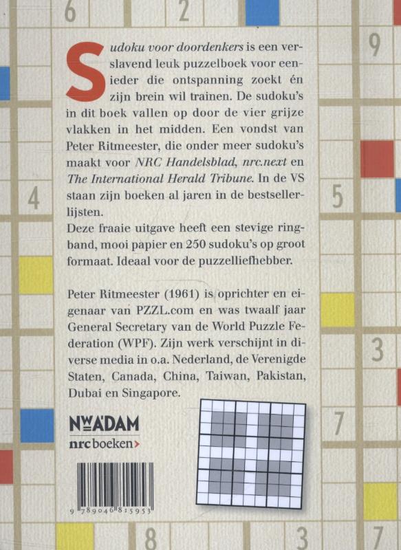 Achterkant van Sudoku voor doordenkers