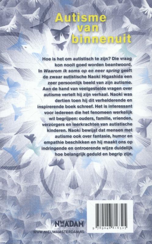 Achterkant van Waarom ik soms op en neer spring
