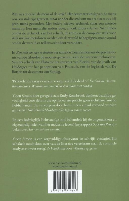 Achterkant van Een stok om mee te denken