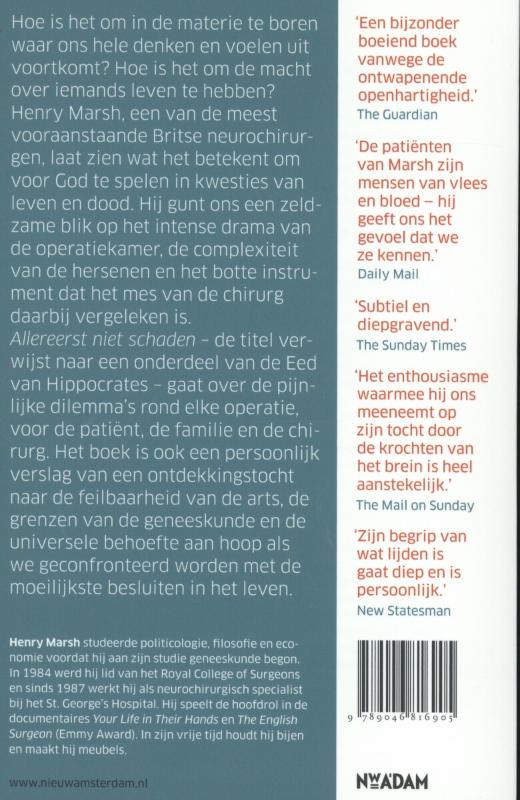 Achterkant van Allereerst niet schaden