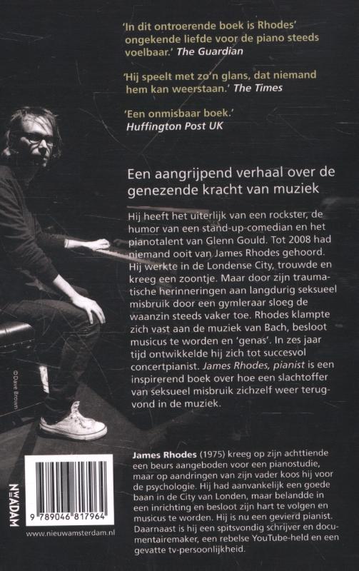 Achterkant van James Rhodes, pianist