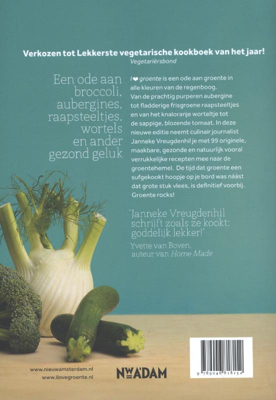 Achterkant van I love groente