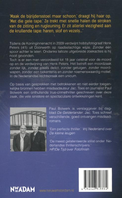 Achterkant van Moordzaak zonder lijk