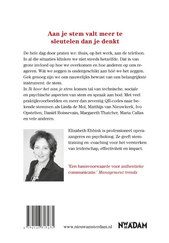 Achterkant van Ik hoor het aan je stem