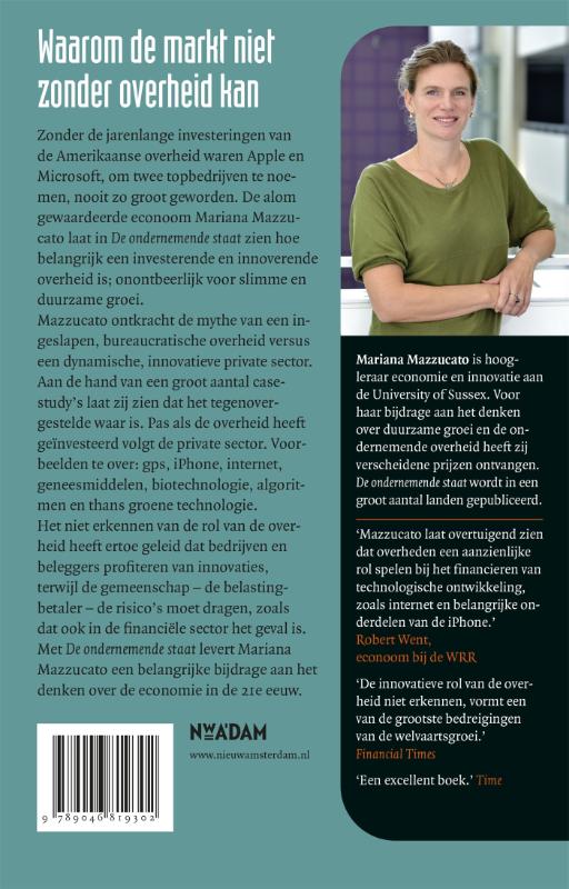Achterkant van De ondernemende staat