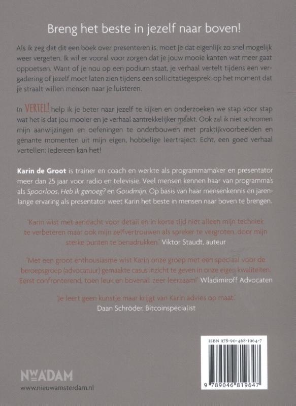 Achterkant van Vertel!