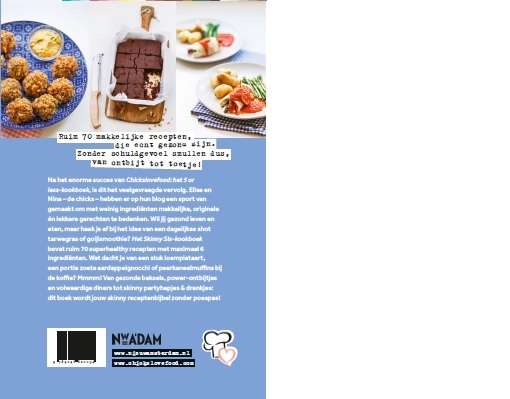 Achterkant van Het skinny-six kookboek
