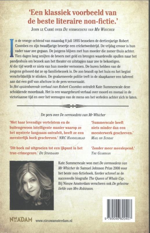 Achterkant van Het opzienbarende verhaal van Robert Coombes