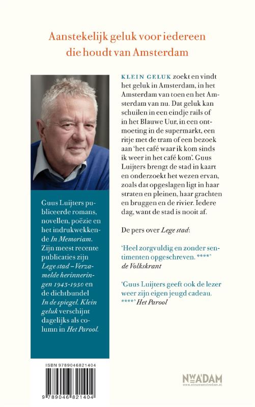 Achterkant van Klein geluk Amsterdam