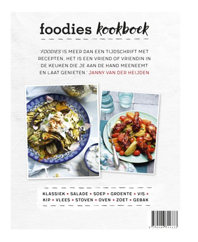 Achterkant van Foodies kookboek