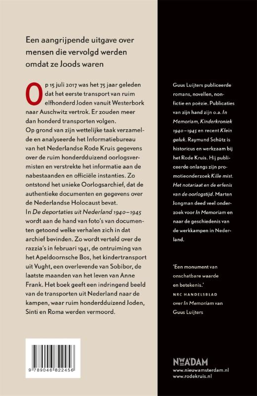 Achterkant van De deportaties uit Nederland 1940-1945