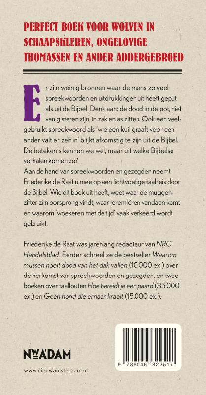 Achterkant van Muggenzifters en zondebokken