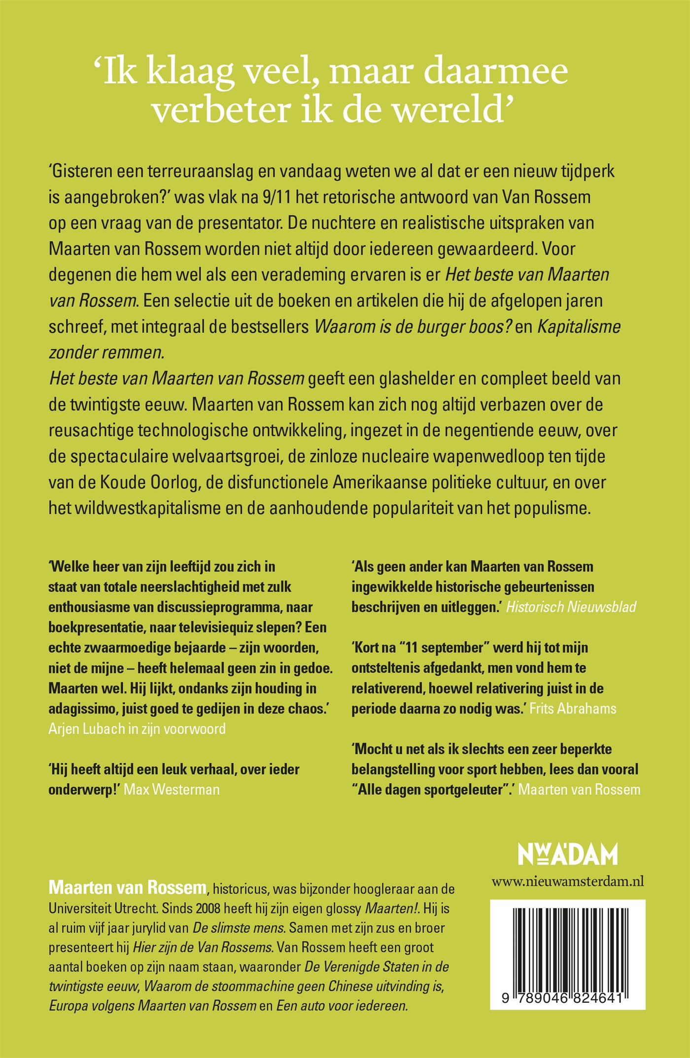 Achterkant van Het beste van Maarten van Rossem