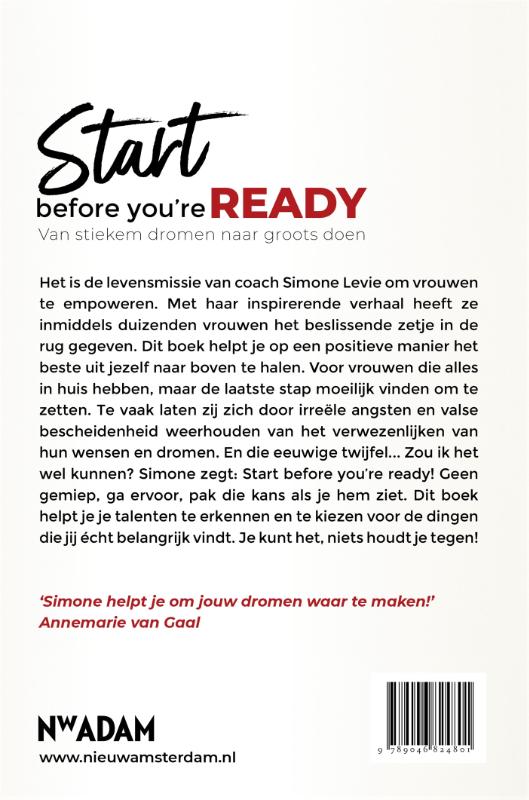 Achterkant van Start before you're ready