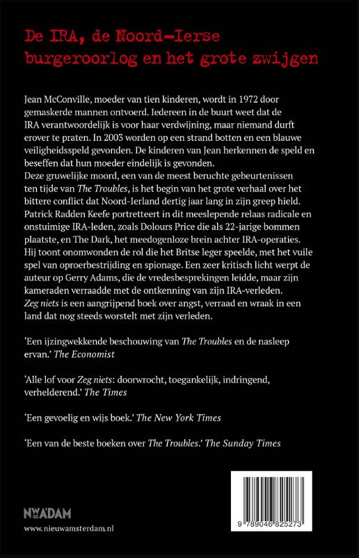 Achterkant van Zeg niets