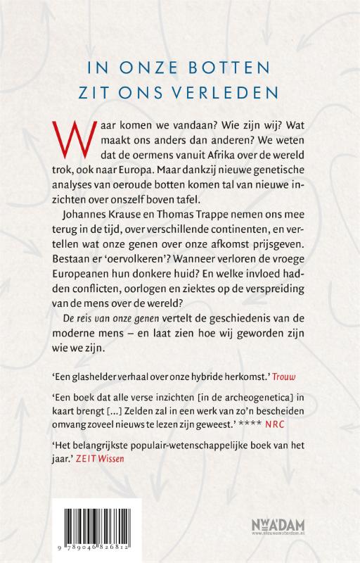 Achterkant van De reis van onze genen