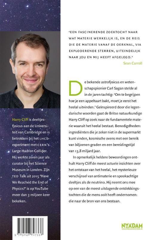Achterkant van Op zoek naar het recept van het universum