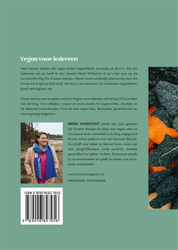 Achterkant van De Groene Meisjes: vegan voor iedereen