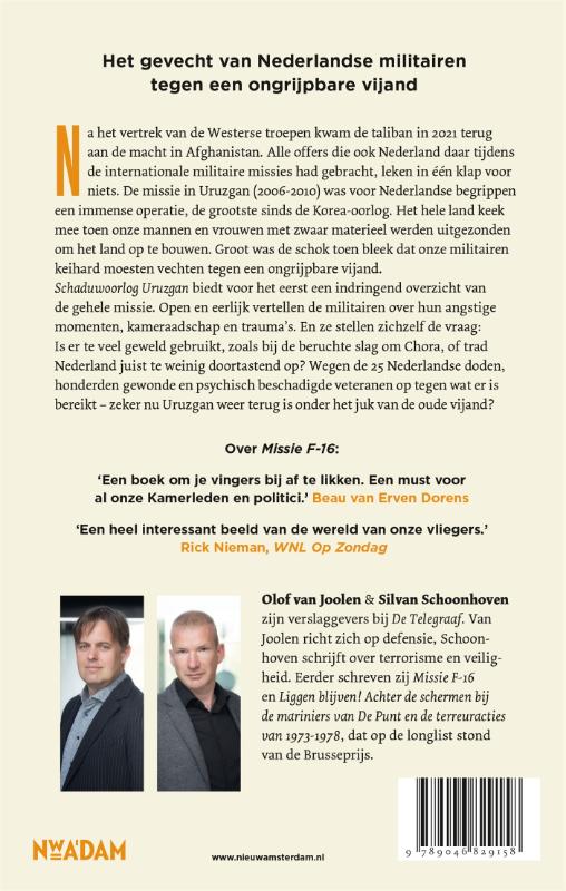 Achterkant van Schaduwoorlog Uruzgan