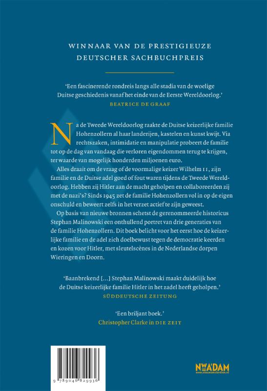 Achterkant van De adel en de nazi's