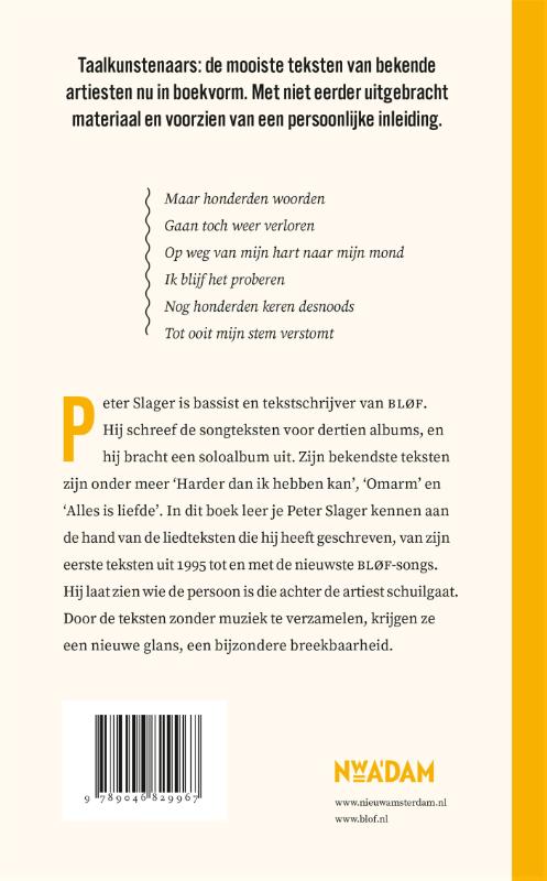 Achterkant van Peter Slager, BLOF