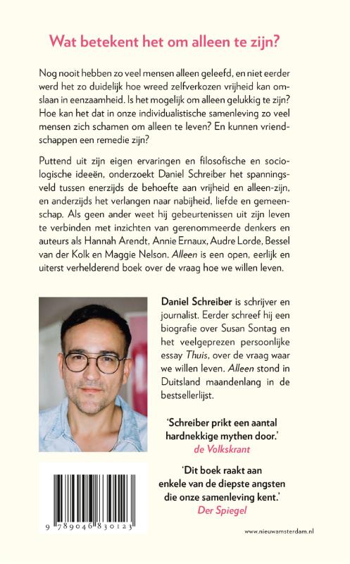 Achterkant van Alleen