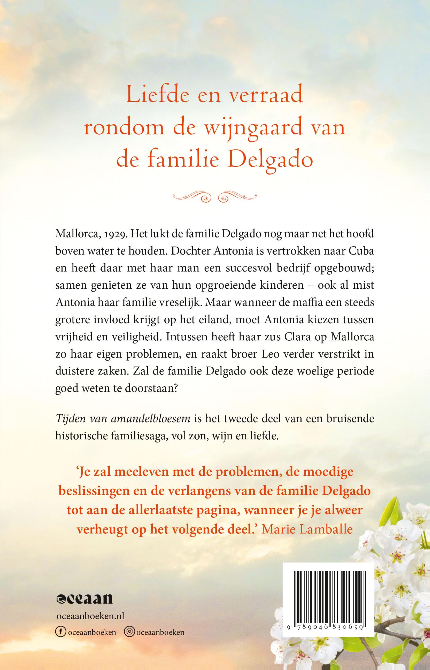 Achterkant van Tijden van amandelbloesem