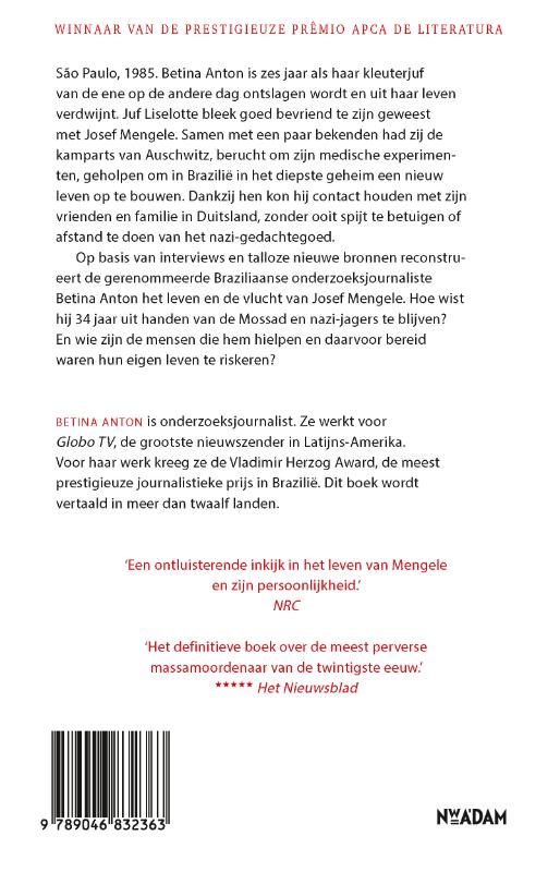Achterkant van Het geheime netwerk dat Josef Mengele liet verdwijnen