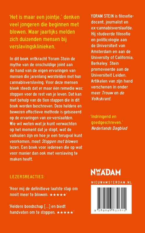 Achterkant van Stoppen met blowen