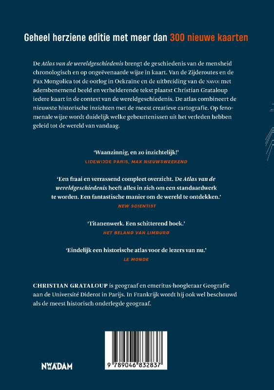 Achterkant van Atlas van de wereldgeschiedenis